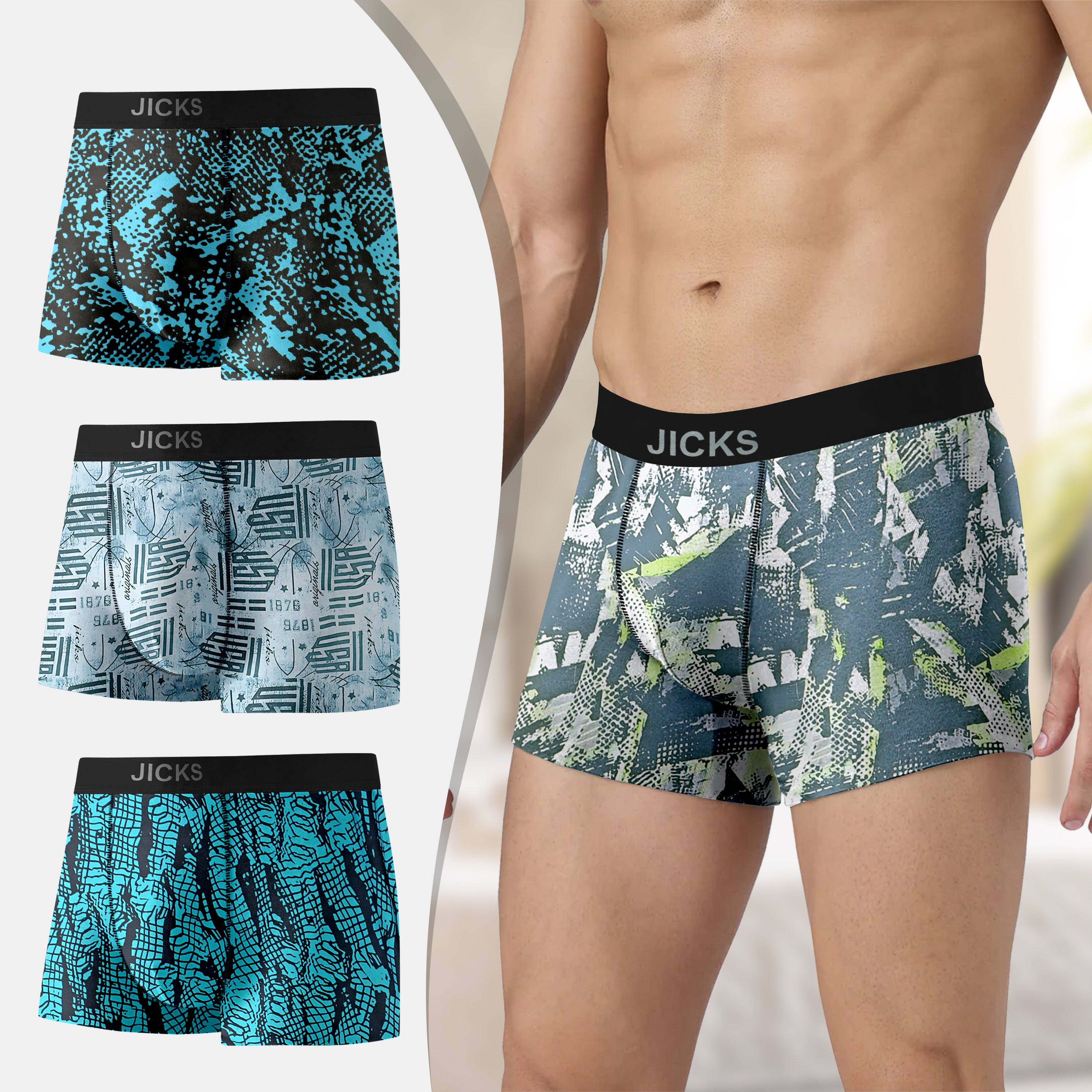 Jicks Men's Ultra-Comfort Nylon Underwear with Stretch & Anti-Bacteria